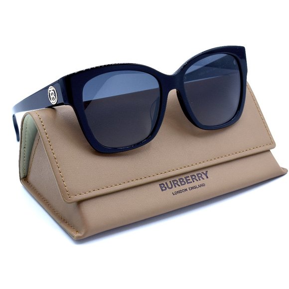 NEW BURBERRY BE4345F BLACK GREY POLARIZED LENS AUTHENTIC SUNGLASSES - Picture 9 of 10